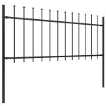 vidaXL Gard de grădină cu vârf tip suliță din oțel 892,5x80 cm, negru vidaXL Gard de grădină cu vârf tip suliță din oțel 892,5x80 cm, negru