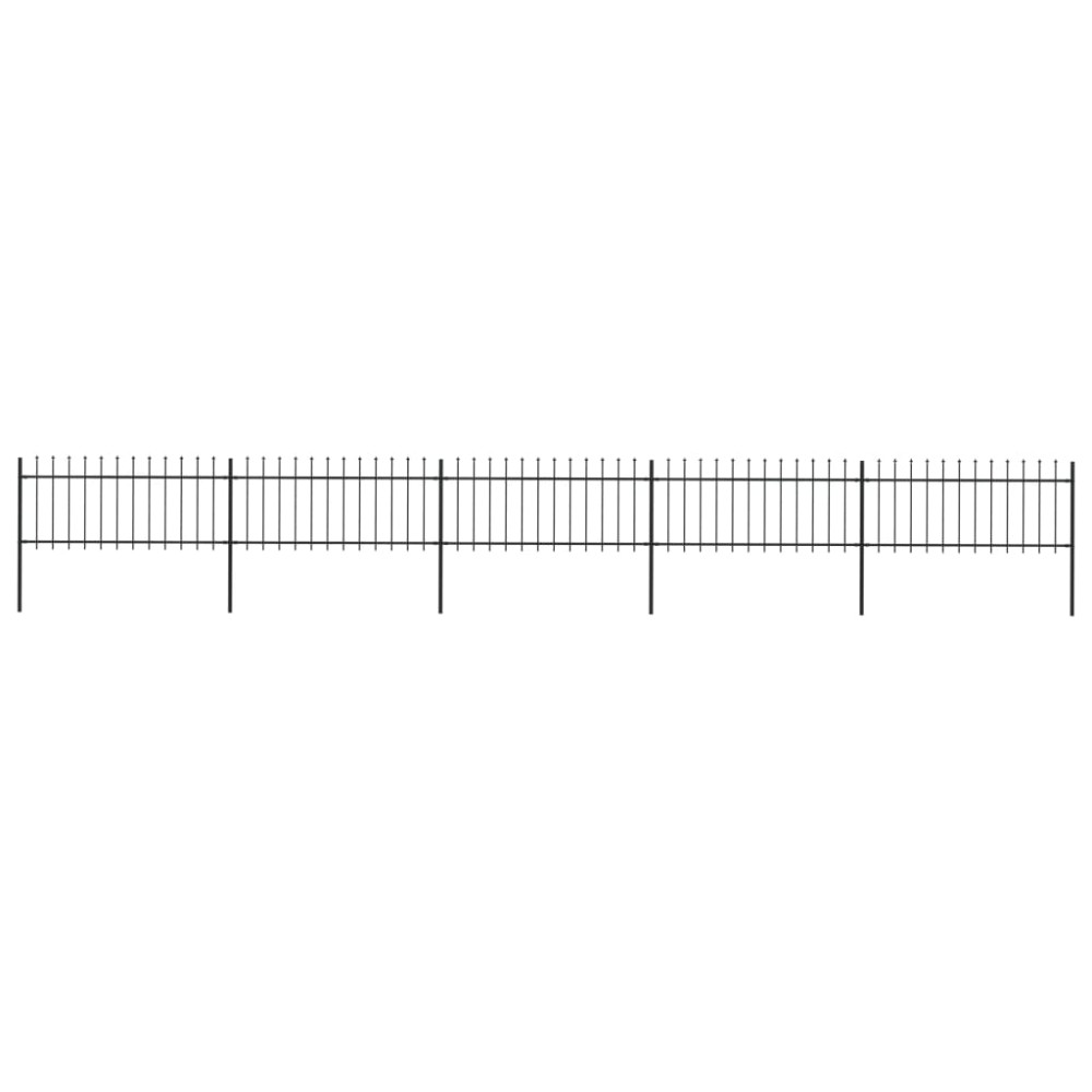 vidaXL Gard de grădină cu vârf tip suliță din oțel 892,5x80 cm, negru