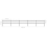 vidaXL Gard de grădină cu vârf tip suliță din oțel 892,5x80 cm, negru vidaXL Gard de grădină cu vârf tip suliță din oțel 892,5x80 cm, negru