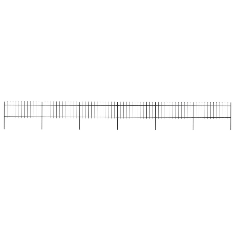vidaXL Gard de grădină cu vârf tip suliță din oțel 1070x80 cm, negru