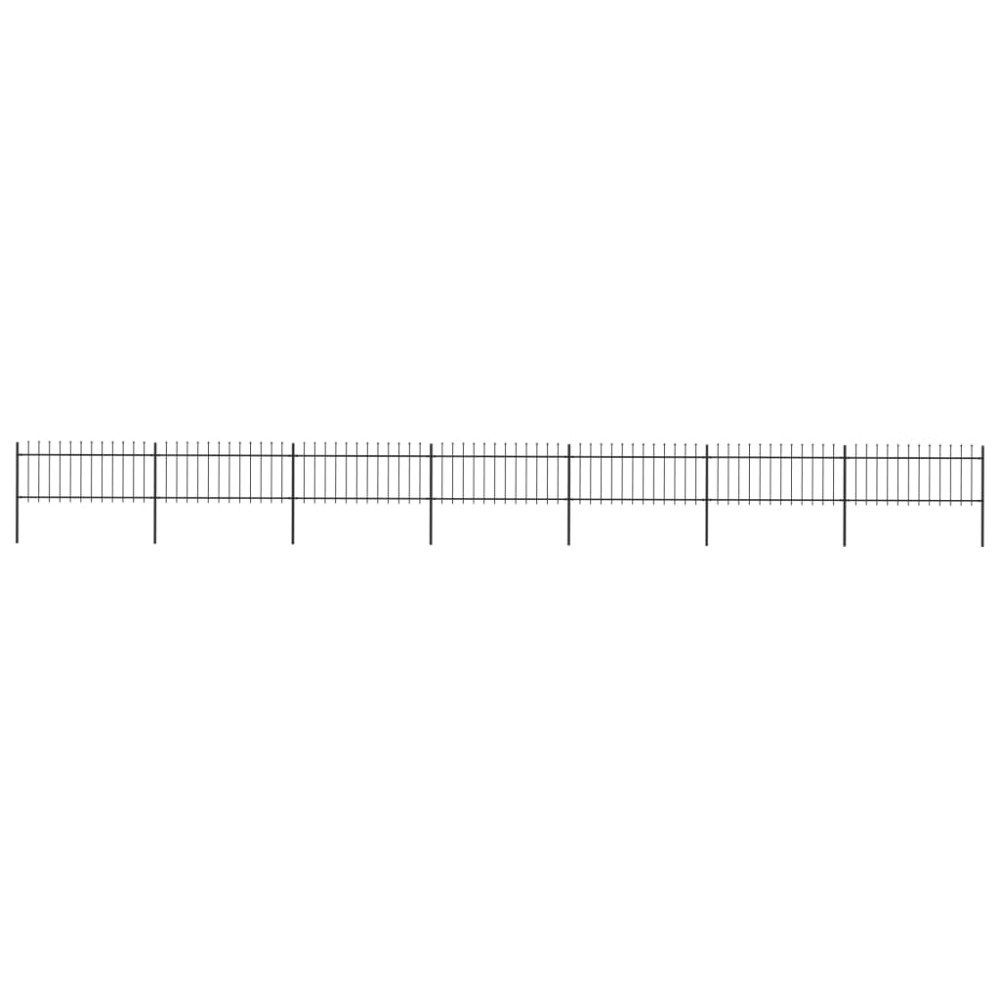 vidaXL Gard de grădină cu vârf tip suliță din oțel 1248x80 cm negru