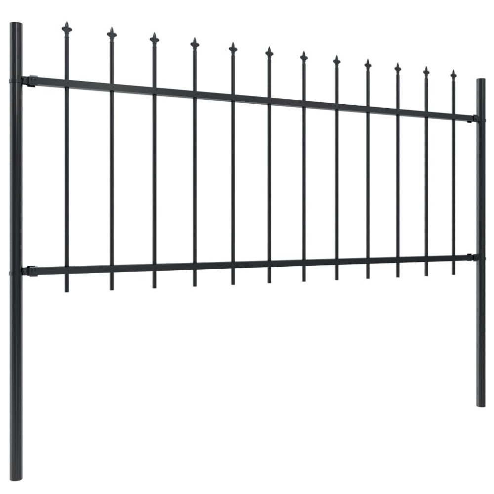 vidaXL Gard de grădină cu vârf tip suliță din oțel 1426x80 cm, negru
