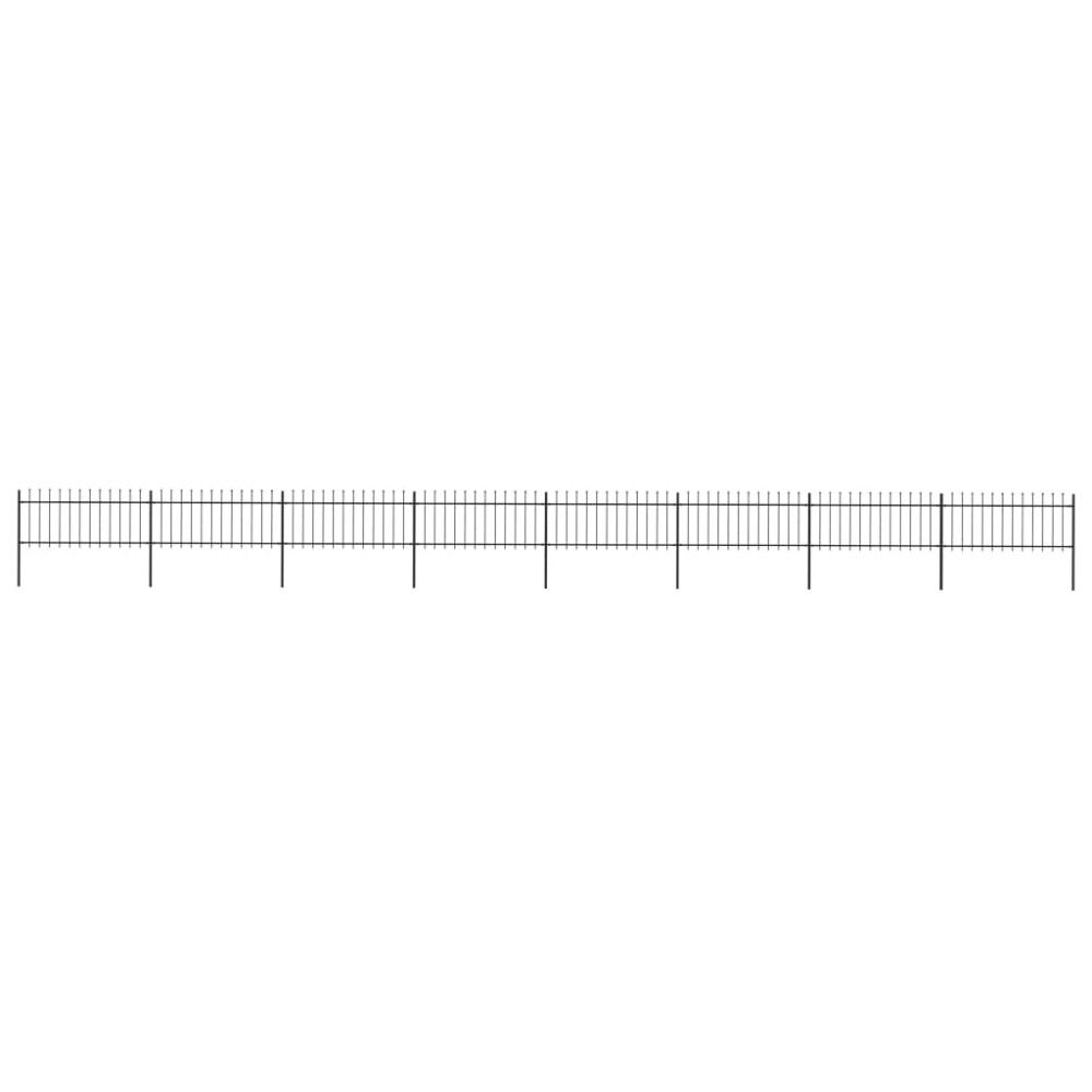 vidaXL Gard de grădină cu vârf tip suliță din oțel 1426x80 cm, negru
