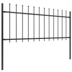 vidaXL Gard de grădină cu vârf tip suliță din oțel 1603,5x80 cm, negru