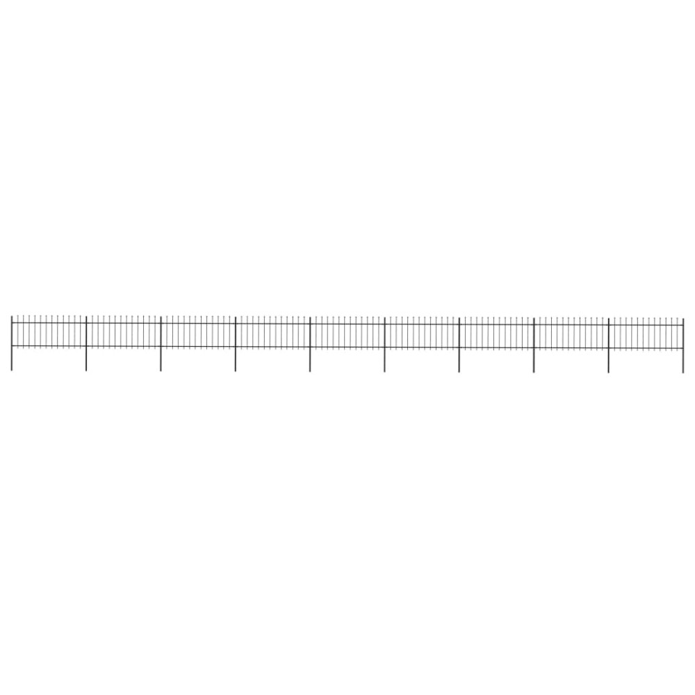 vidaXL Gard de grădină cu vârf tip suliță din oțel 1603,5x80 cm, negru