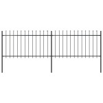 vidaXL Gard de grădină cu vârf tip suliță din oțel, 359x100 cm, negru vidaXL Gard de grădină cu vârf tip suliță din oțel, 359x100 cm, negru