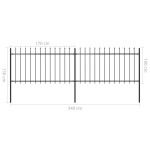 vidaXL Gard de grădină cu vârf tip suliță din oțel, 359x100 cm, negru vidaXL Gard de grădină cu vârf tip suliță din oțel, 359x100 cm, negru