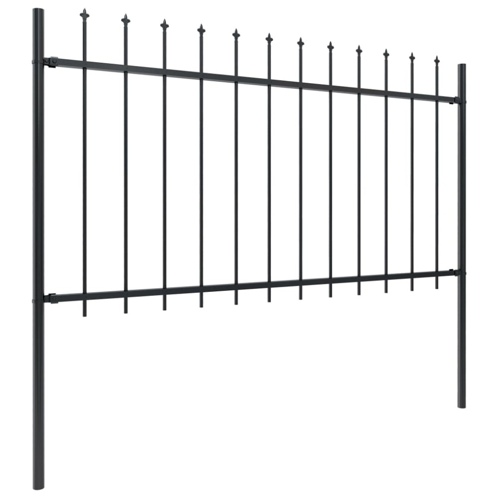 vidaXL Gard de grădină cu vârf tip suliță din oțel 537x100 cm, negru