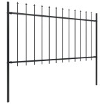 vidaXL Gard de grădină cu vârf tip suliță din oțel 537x100 cm, negru