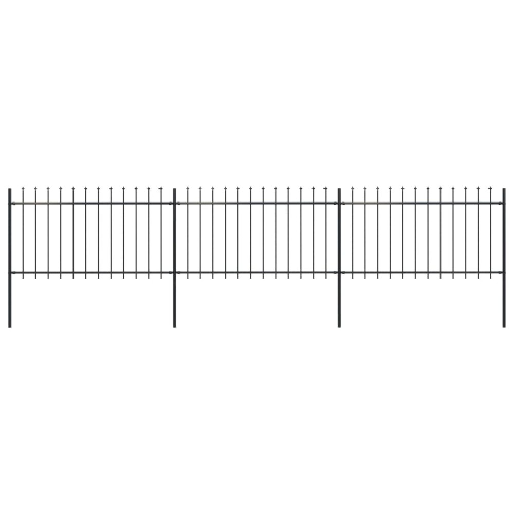 vidaXL Gard de grădină cu vârf tip suliță din oțel 537x100 cm, negru
