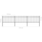 vidaXL Gard de grădină cu vârf tip suliță din oțel 537x100 cm, negru