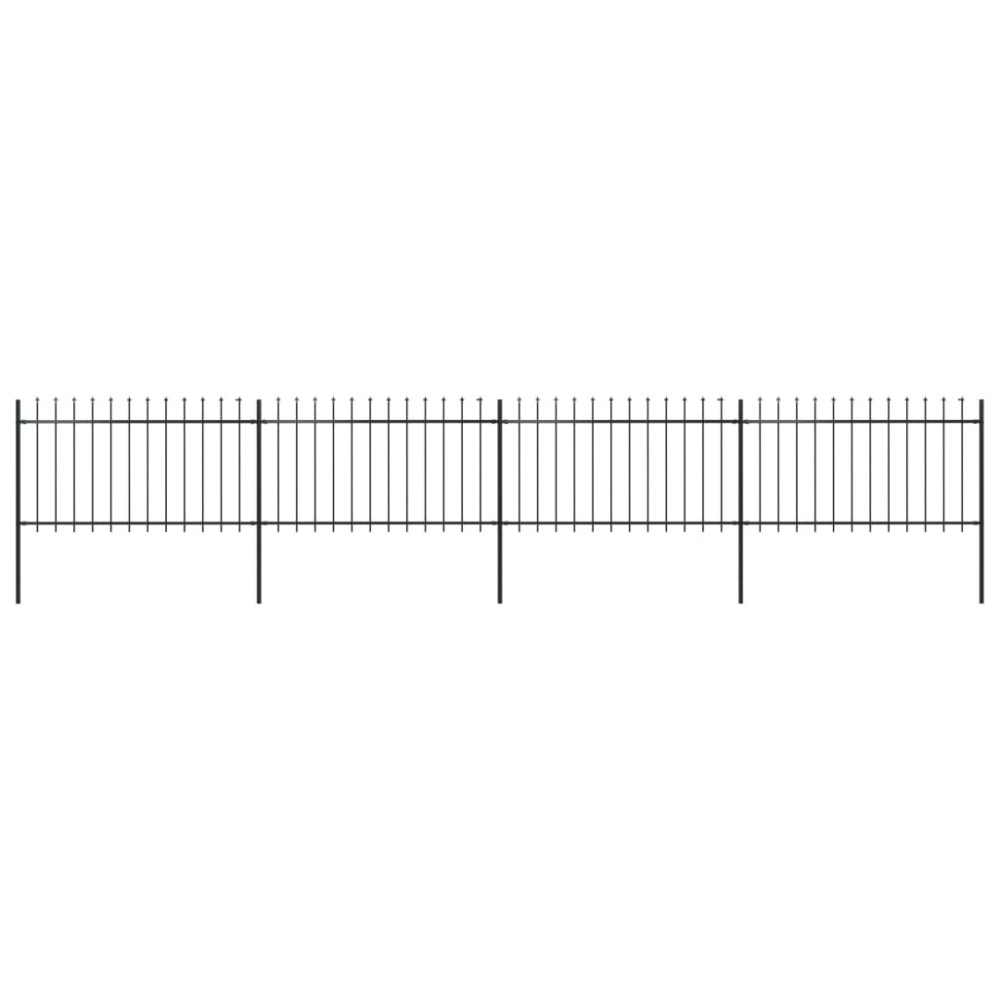 vidaXL Gard de grădină cu vârf tip suliță din oțel 714,5 x 100 cm, negru