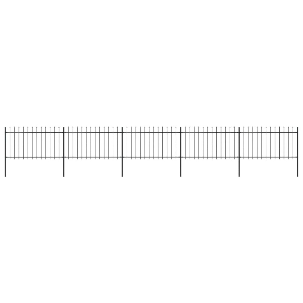vidaXL Gard de grădină cu vârf tip suliță din oțel 892,5x100 cm, negru
