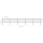 vidaXL Gard de grădină cu vârf tip suliță din oțel 892,5x100 cm, negru vidaXL Gard de grădină cu vârf tip suliță din oțel 892,5x100 cm, negru