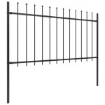 vidaXL Gard de grădină cu vârf tip suliță din oțel 1070x100 cm, negru