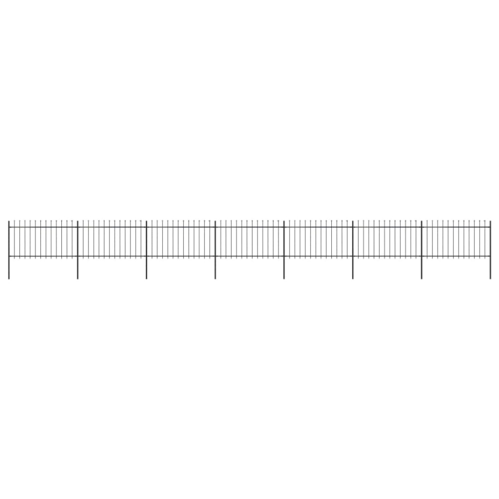 vidaXL Gard de grădină cu vârf tip suliță din oțel 1248x100 cm, negru