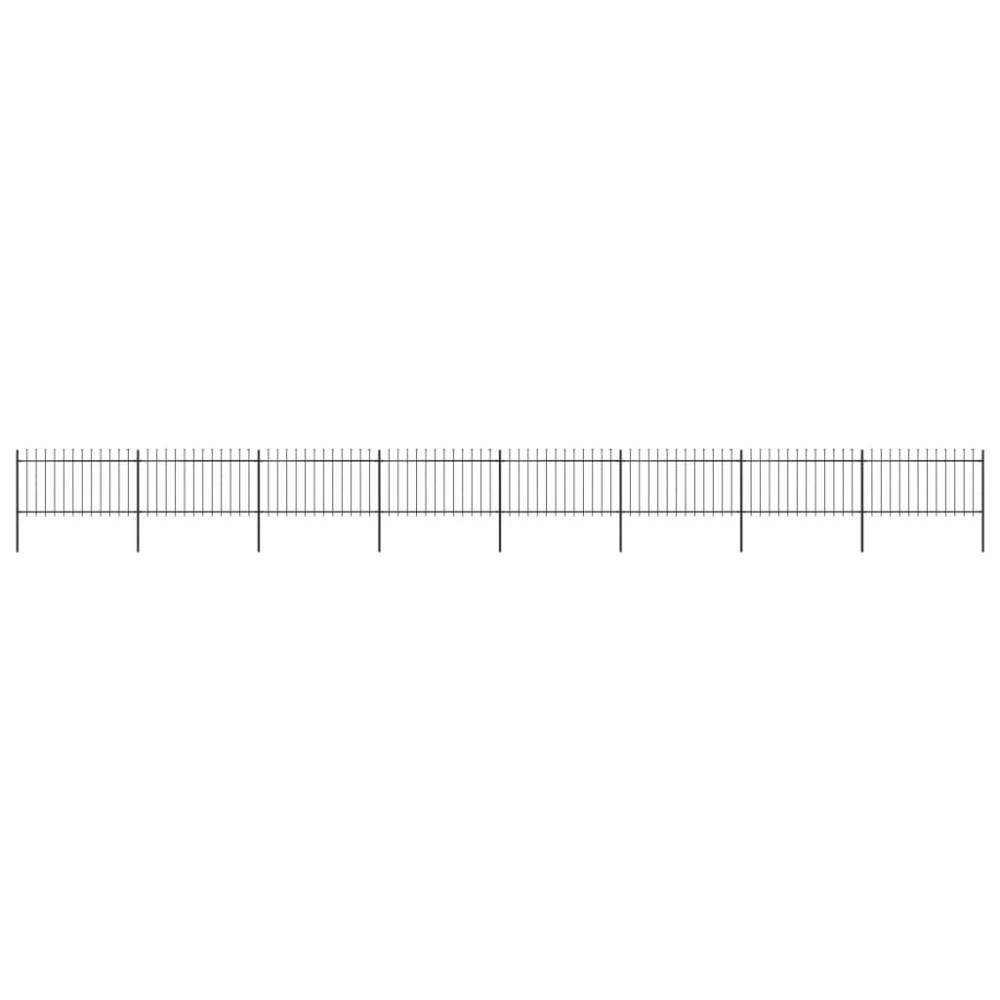 vidaXL Gard de grădină cu vârf tip suliță din oțel 1426x100 cm, negru