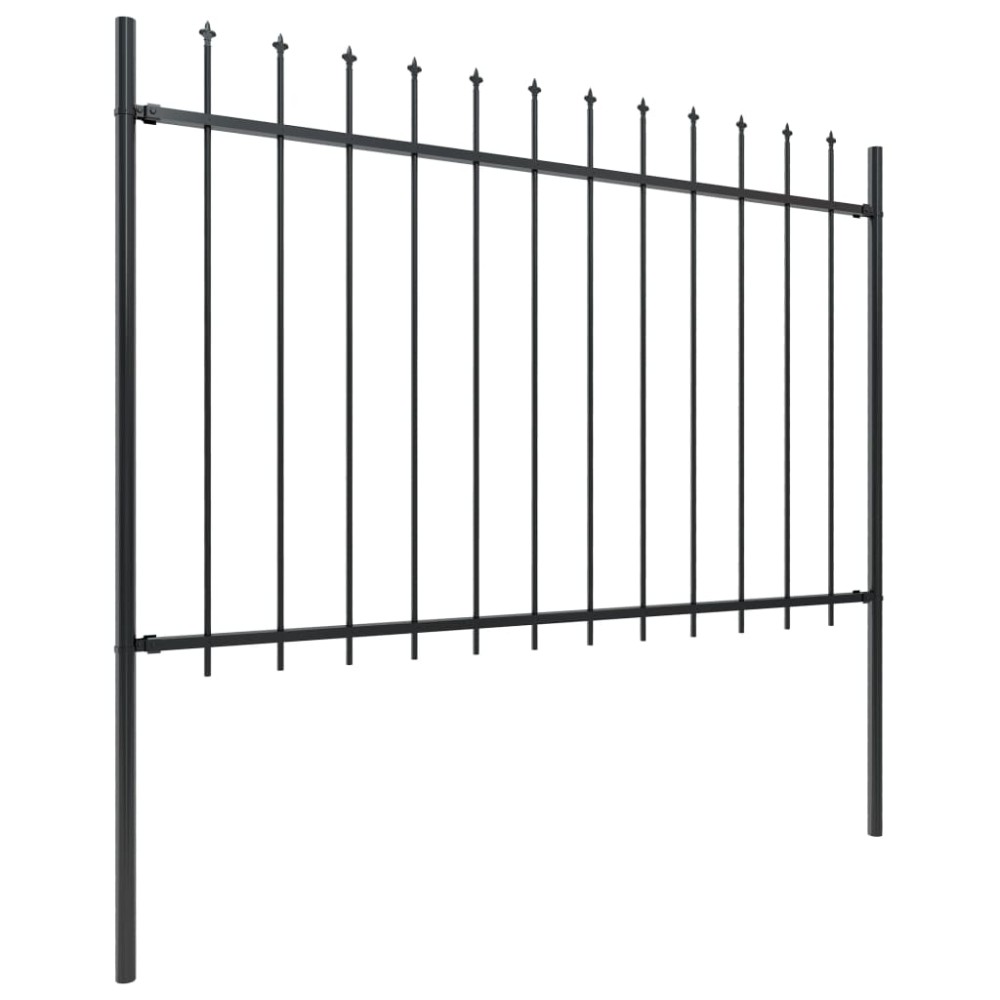 vidaXL Gard de grădină cu vârf tip suliță din oțel 537x120 cm, negru