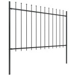 vidaXL Gard de grădină cu vârf tip suliță din oțel 537x120 cm, negru