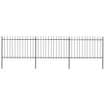 vidaXL Gard de grădină cu vârf tip suliță din oțel 537x120 cm, negru