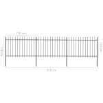 vidaXL Gard de grădină cu vârf tip suliță din oțel 537x120 cm, negru