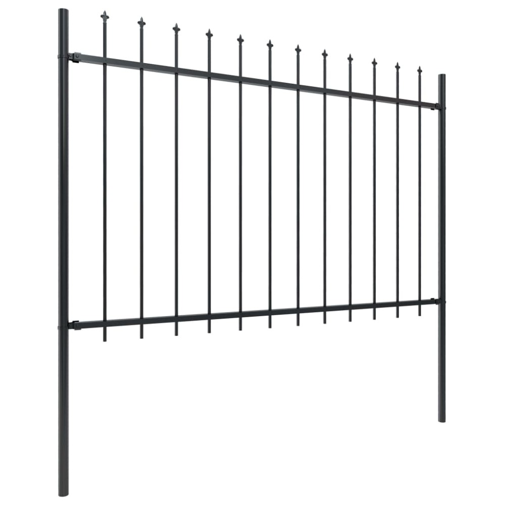 vidaXL Gard de grădină cu vârf tip suliță din oțel 714,5x120 cm, negru
