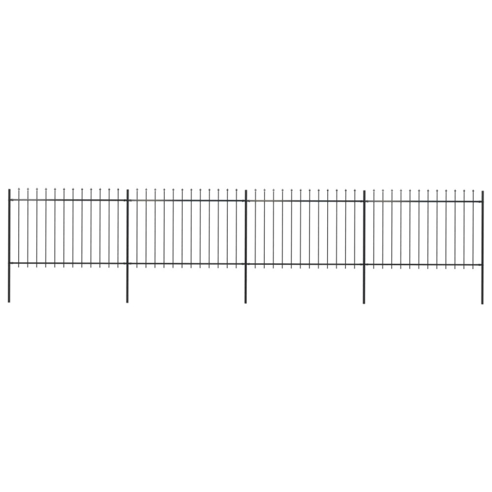 vidaXL Gard de grădină cu vârf tip suliță din oțel 714,5x120 cm, negru