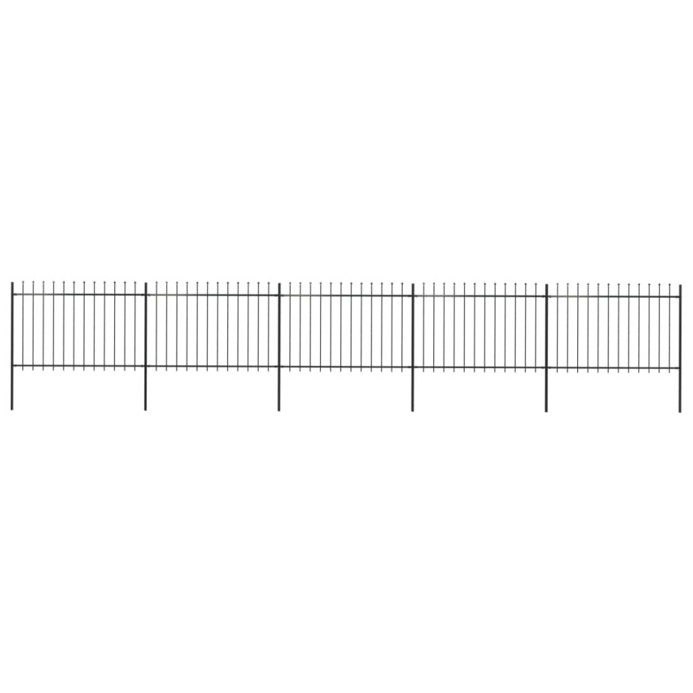 vidaXL Gard de grădină cu vârf tip suliță din oțel 892,5x120 cm, negru