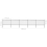 vidaXL Gard de grădină cu vârf tip suliță din oțel 892,5x120 cm, negru vidaXL Gard de grădină cu vârf tip suliță din oțel 892,5x120 cm, negru