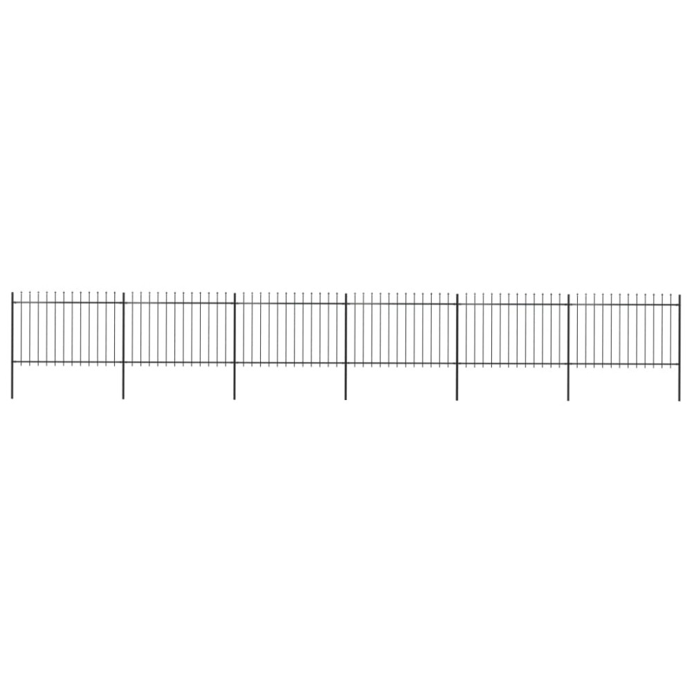 vidaXL Gard de grădină cu vârf tip suliță din oțel 1070x120 cm, negru
