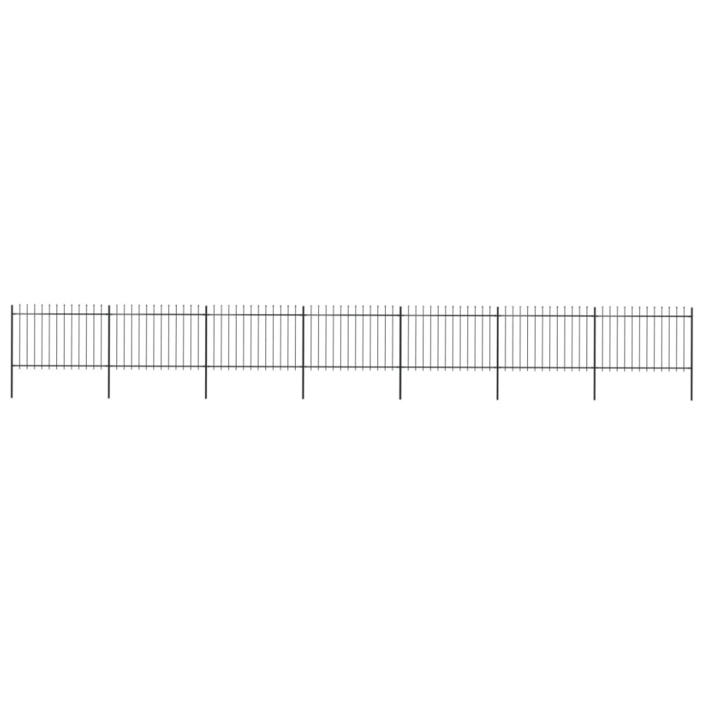 vidaXL Gard de grădină cu vârf tip suliță din oțel 1248x120 cm, negru