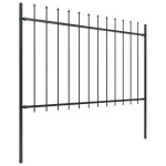 vidaXL Gard de grădină cu vârf tip suliță din oțel 1603,5x120 cm, negru