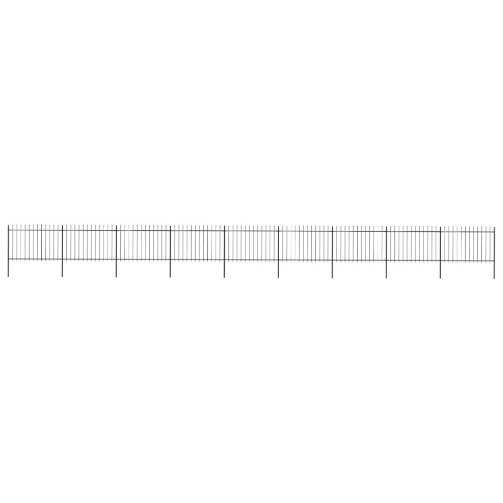 vidaXL Gard de grădină cu vârf tip suliță din oțel 1603,5x120 cm, negru