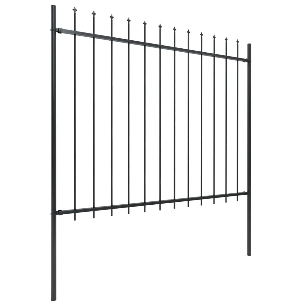 vidaXL Gard de grădină cu vârf tip suliță, oțel, 537x150 cm, negru