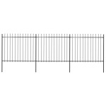 vidaXL Gard de grădină cu vârf tip suliță, oțel, 537x150 cm, negru vidaXL Gard de grădină cu vârf tip suliță, oțel, 537x150 cm, negru