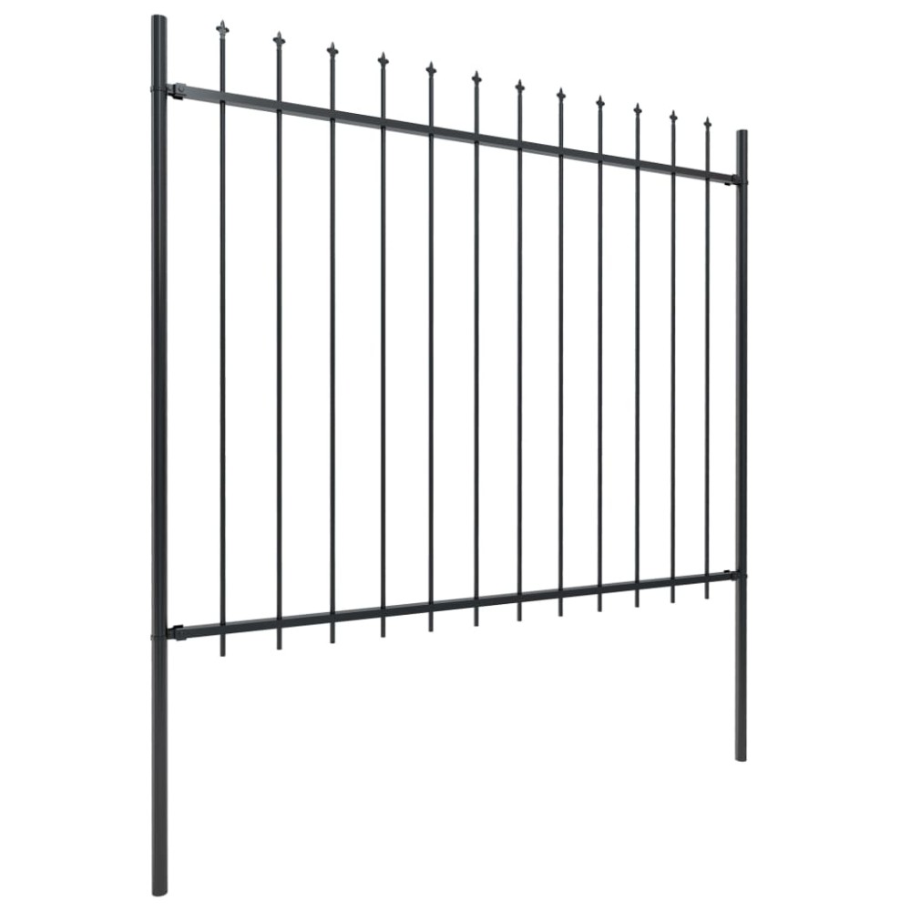 vidaXL Gard de grădină cu vârf tip suliță din oțel 714,5x150 cm, negru