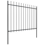 vidaXL Gard de grădină cu vârf tip suliță din oțel 714,5x150 cm, negru
