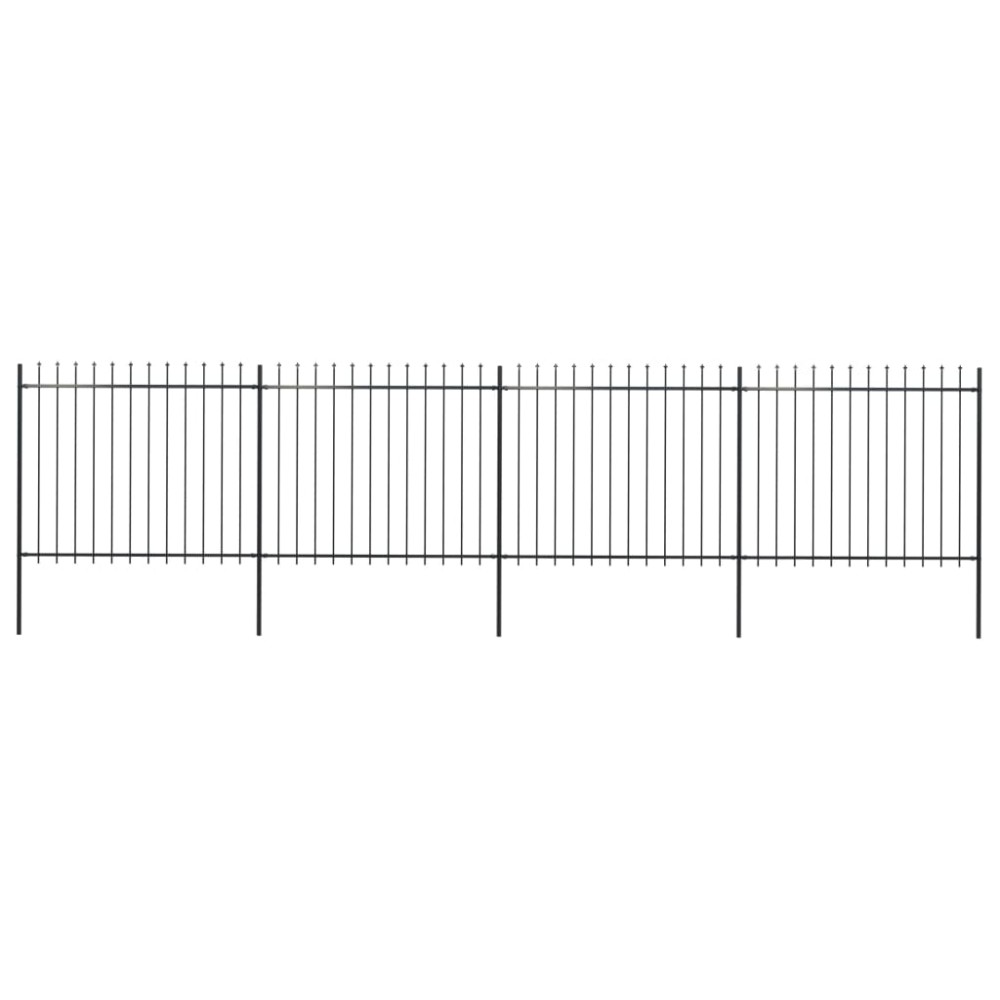 vidaXL Gard de grădină cu vârf tip suliță din oțel 714,5x150 cm, negru