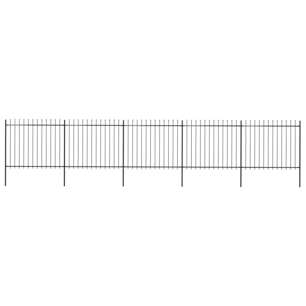 vidaXL Gard de grădină cu vârf tip suliță din oțel 892,5x150 cm, negru