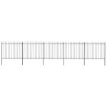 vidaXL Gard de grădină cu vârf tip suliță din oțel 892,5x150 cm, negru vidaXL Gard de grădină cu vârf tip suliță din oțel 892,5x150 cm, negru
