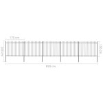 vidaXL Gard de grădină cu vârf tip suliță din oțel 892,5x150 cm, negru vidaXL Gard de grădină cu vârf tip suliță din oțel 892,5x150 cm, negru