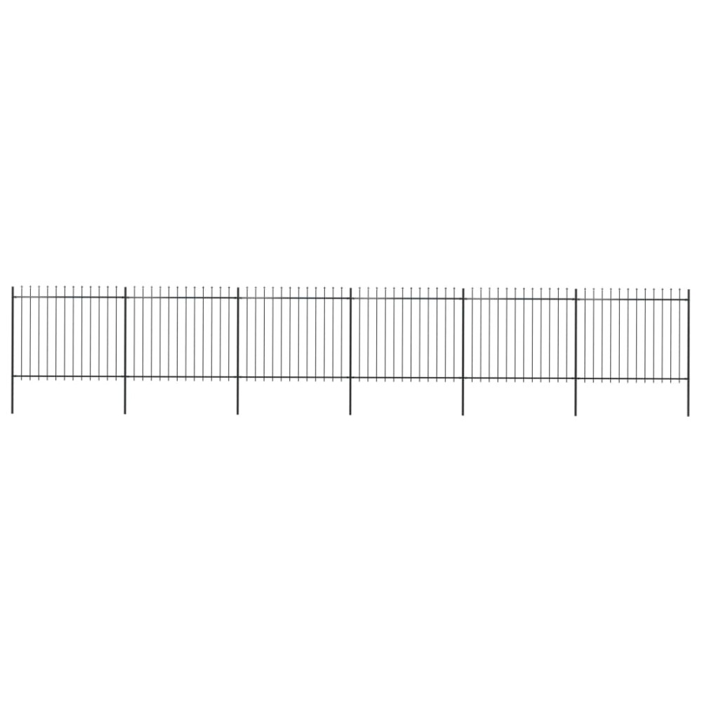 vidaXL Gard de grădină cu vârf tip suliță din oțel 1070x150 cm, negru
