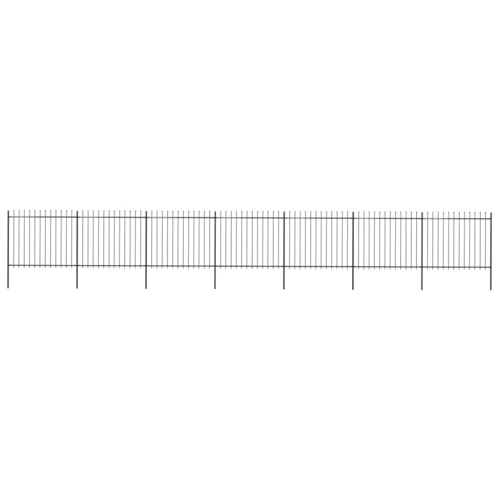 vidaXL Gard de grădină cu vârf tip suliță din oțel 1248x150 cm, negru