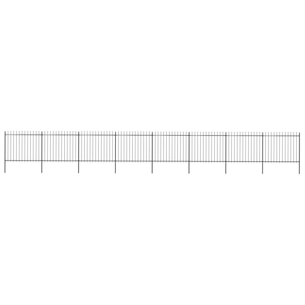 vidaXL Gard de grădină cu vârf tip suliță din oțel 1426x150 cm, negru