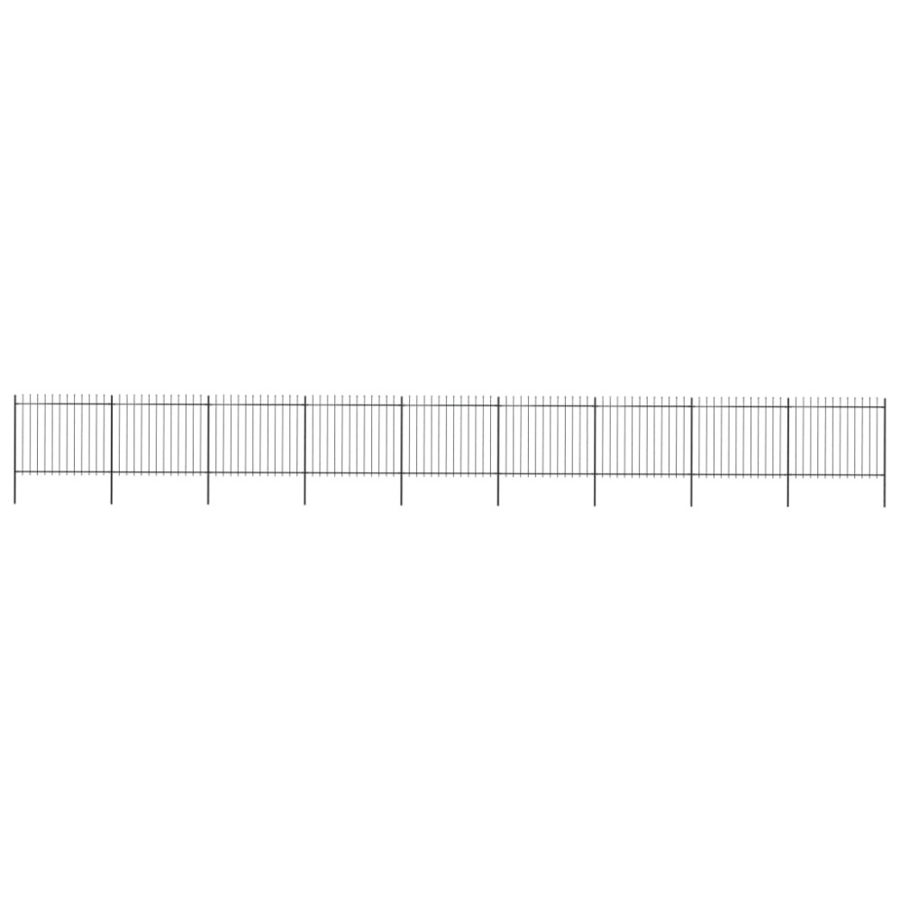 vidaXL Gard de grădină cu vârf tip suliță din oțel 1603,5x150 cm, negru