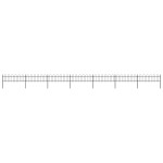 vidaXL Gard de grădină cu vârf circular din oțel, 1248 x 60 cm, negru