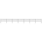 vidaXL Gard de grădină cu vârf circular din oțel, 1248 x 80 cm, negru