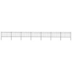 vidaXL Gard de grădină cu vârf circular din oțel, 1248 x 100 cm, negru