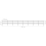 vidaXL Gard de grădină cu vârf circular din oțel, 1426x120 cm, negru