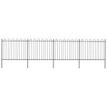 vidaXL Gard de grădină cu vârf circular din oțel 714,5 x 150 cm, negru
